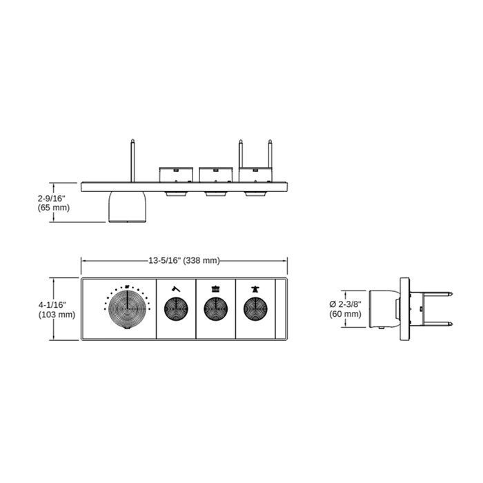 Kohler Anthem Recessed Mechanical Thermostatic Valve Control - Three Outlet (3OT)