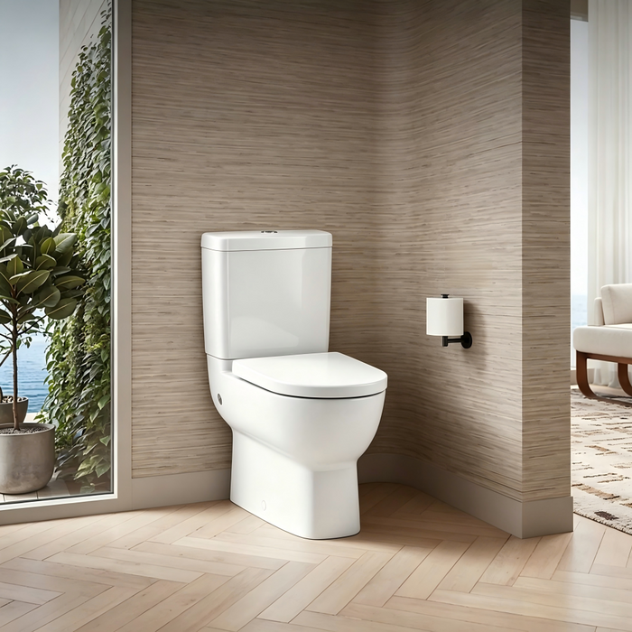 600*406*835mm Kohler Reach Compact White Box Rim Top Inlet Back To Wall Toilet Suite