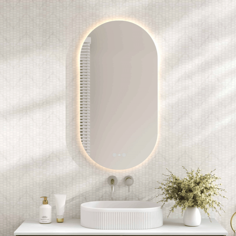 900*500*5mm Mercio Luna Frameless Copper-free Glass Oval Pencil Edge LED Mirror