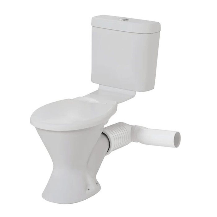 780*390*820mm Johnson Suisse Mode II Gloss White Plastic Cistern - Skew Ceramic Skew Toilet