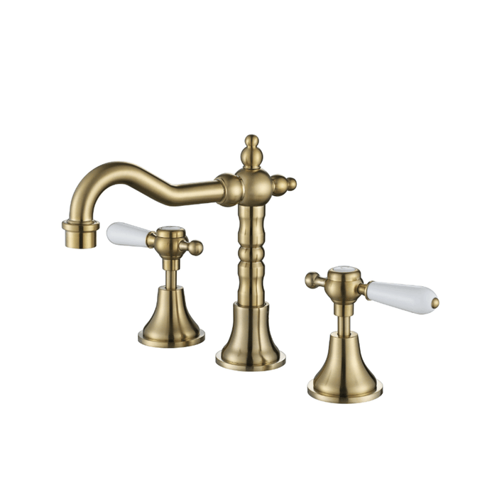 Modernnational Bordeaux Chrome/Matt Black/Brushed Bronze/Brushed Nickel Solid Brass 1/4 Turn Three-Piece Basin Set