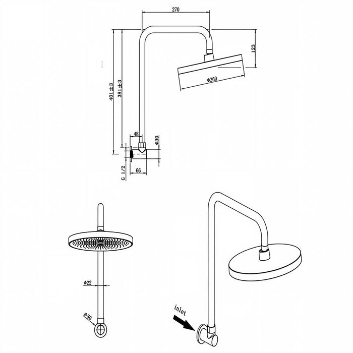 Linkware The Gabe Round Gooseneck Shower