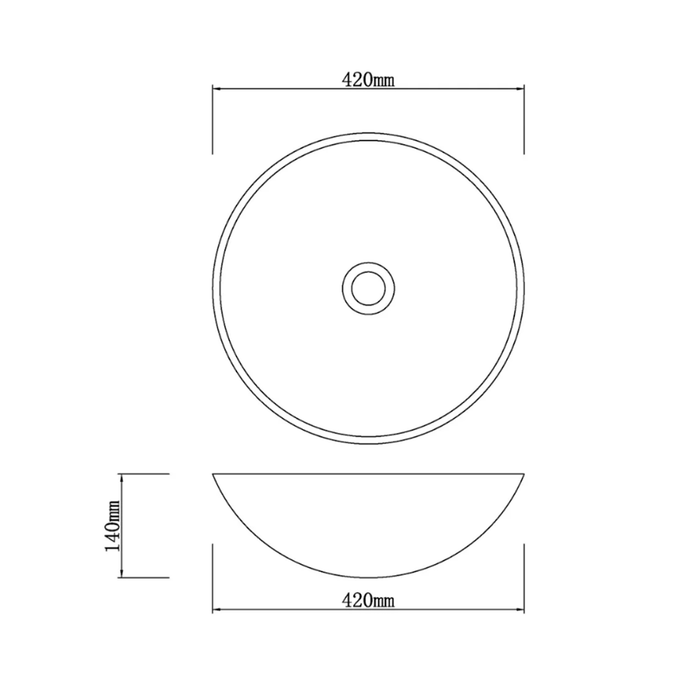 420*420*140mm Infinity Marble Stone Round Above Counter Art Basin