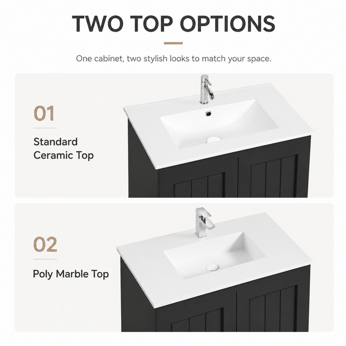 600-900*350*560mm Poseidon Acacia Ensuite Matt Black PVC Wall Hung Vanity