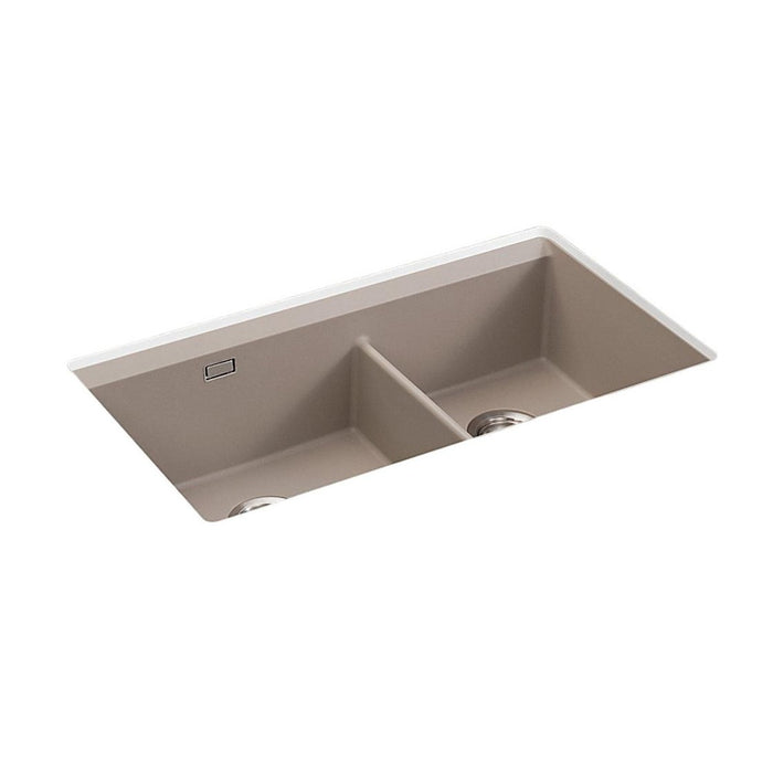 820*460*236mm Kohler Neoroc Task Double Bowl Working Station Kitchen Sink - Offset Single Rim