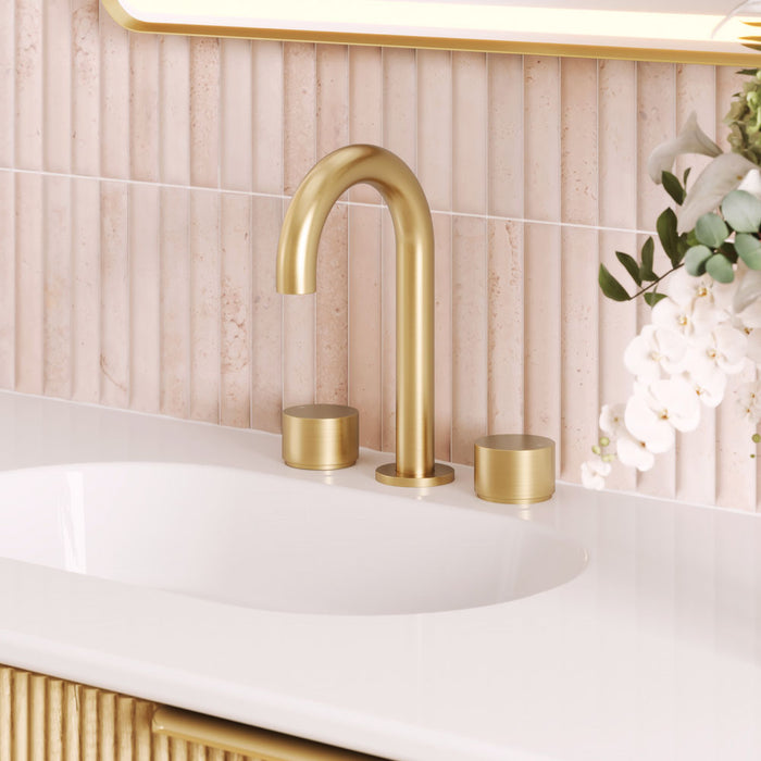 Fienza Kaya Round Taps Lead-Free Stainless Steel PVD Hob Mounted Tap Sets