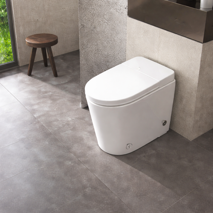 396*686*490mm Sunny Round Cistern-Integrated NightLight Antibacterial Remote Control Smart Toilet