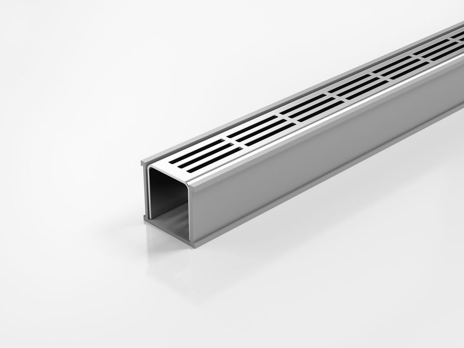 Slimline Linear Drainage system with Punched Slot (PS) grate style