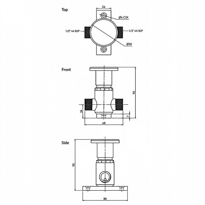 3monkeez Stainless Steel 90 Degree Mount Knee & Foot Valves