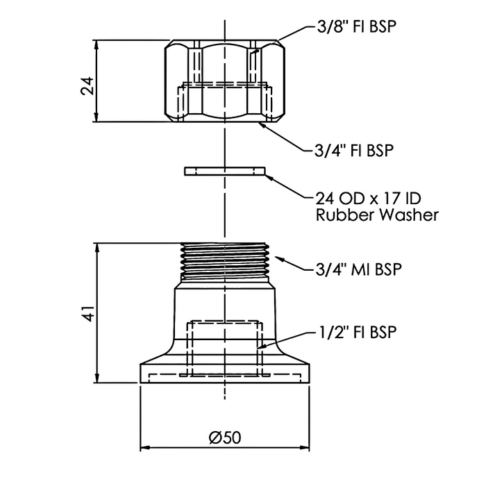 Stainless Steel Hob Outlet Only
