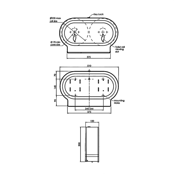 Double Jumbo Toilet Roll Dispenser