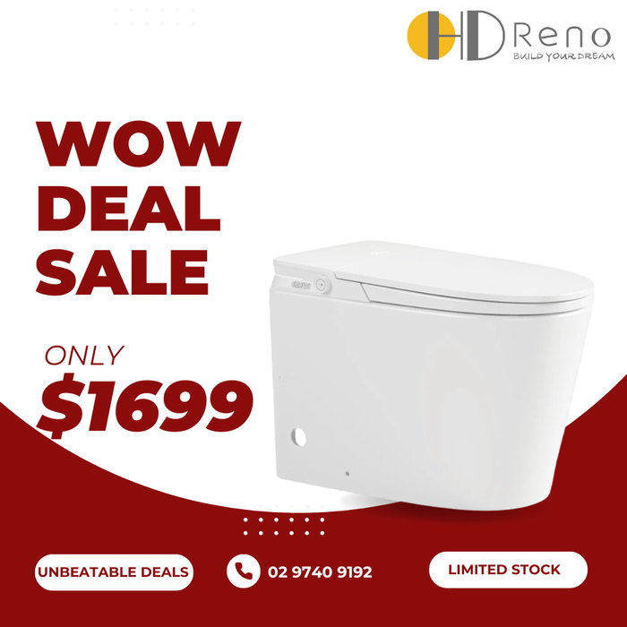 396*686*490mm Sunny Round Cistern-Integrated NightLight Antibacterial Remote Control Smart Toilet