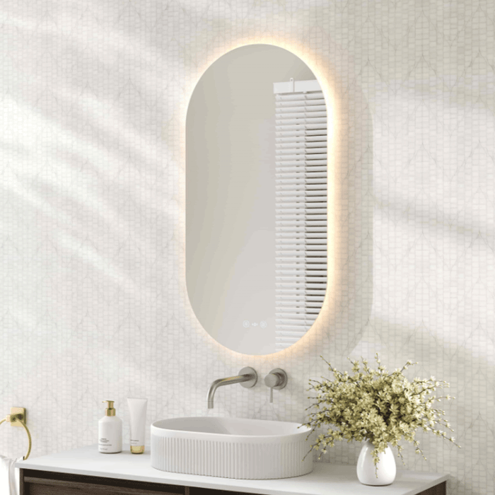 900*500*5mm Mercio Frameless Copper-free Glass Oval Pencil Edge LED Mirror