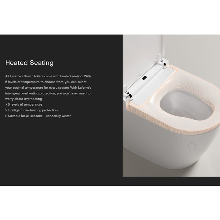 590*400*490mm Lafeme Crawford Rimless Wall Faced Minimalist Smart Toilet Suite