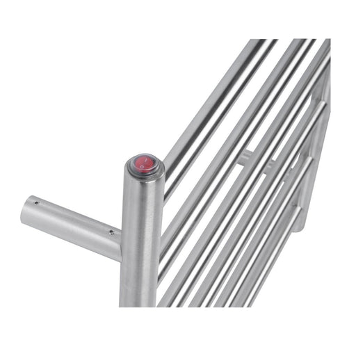 6 Bars Round Brushed Nickel Stainless Steel Electric Heated Towel Rack - HD reno