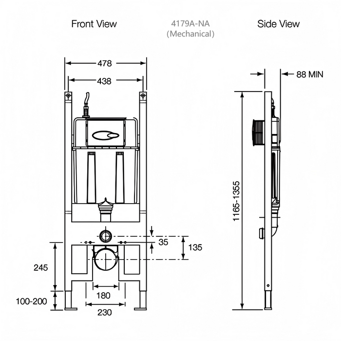 560*370*446mm Kohler Grande Vitreous China Wall Hung Toilet