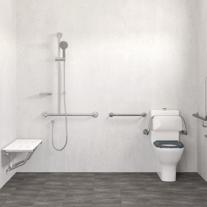 Left-Hand Integrated Accessible Care Bathroom Package - Complete Shower, Toilet & Support System
