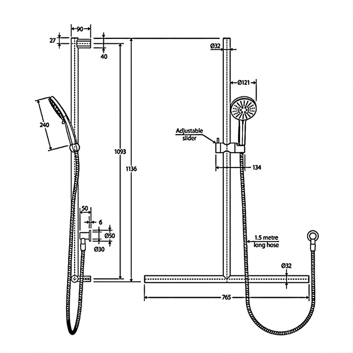 Left-Hand Integrated Accessible Care Bathroom Package - Complete Shower, Toilet & Support System
