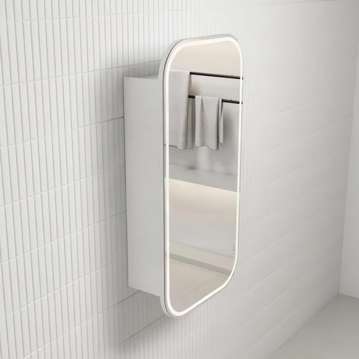 450*900mm Aulic Vienna LED Square Frameless Copper-free Matt White Shaving Cabinet