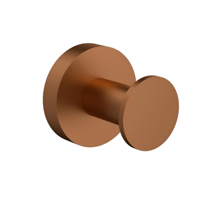 Complete Brushed Copper Round Essential Bathroom Package - Tapware, Shower Set & Accessories