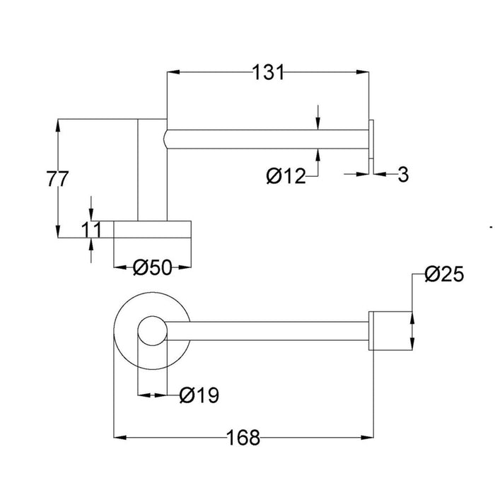 ACL Otus Slimline Round Single Toilet Paper Holder