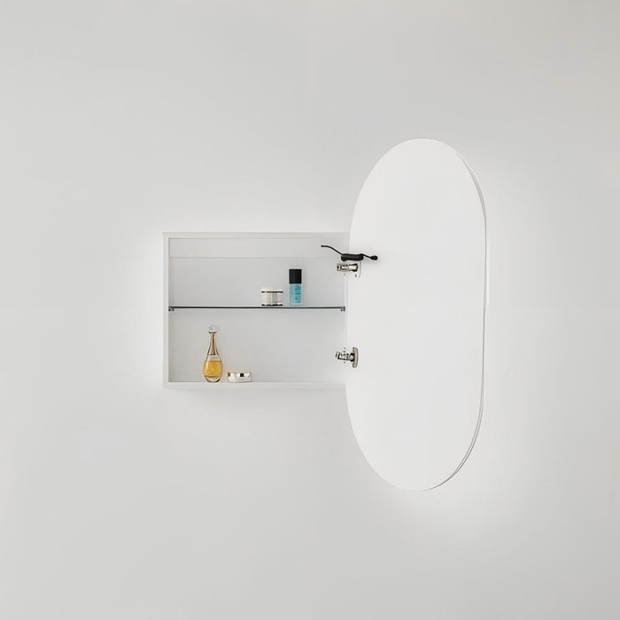900/1200/1500mm Poseidon LED Olivia Oval Copper-free Polyurethane Shaving Cabinet
