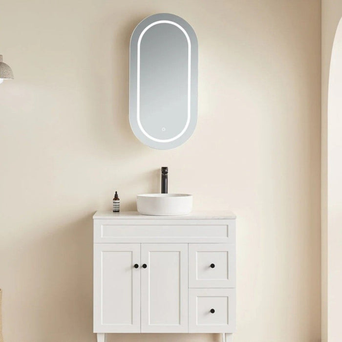 900/1200/1500mm Poseidon LED Olivia Oval Copper-free Polyurethane Shaving Cabinet