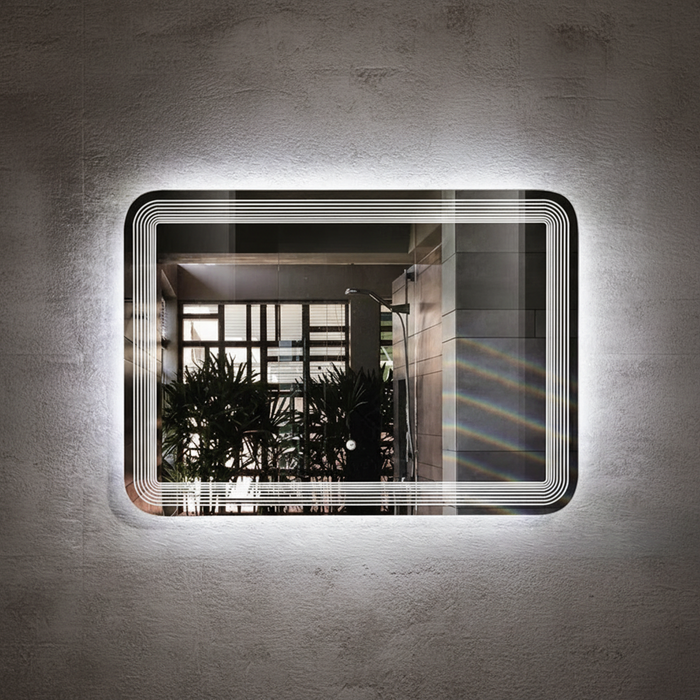 750-900*700mm Sima Modern Frameless Glass Copper-free Rectangle Anti-fog LED Mirror