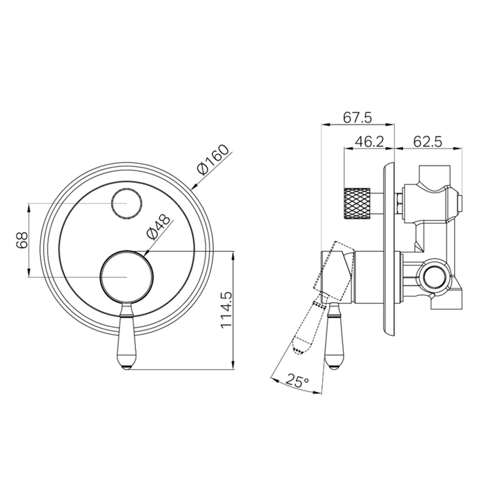 Nero York Lead-Free DZR Brass Shower Mixer With Divertor With White Porcelain Lever