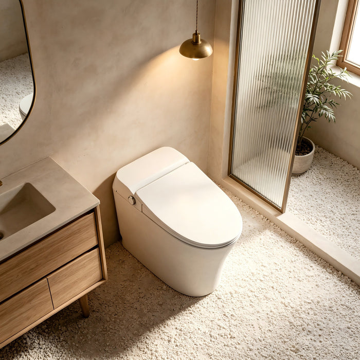 684*403*470mm Lafeme Neovanta White Cisternless Wall Faced Smart Toilet