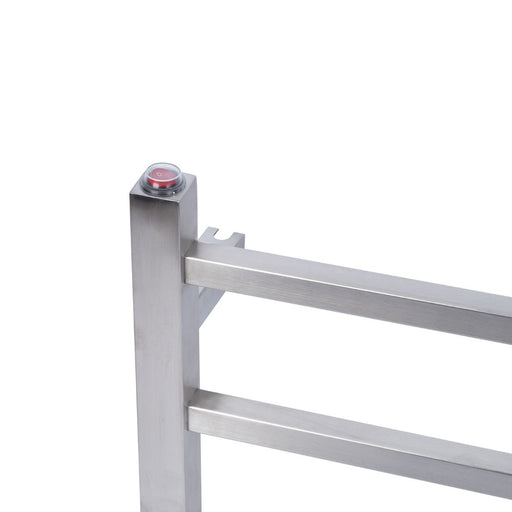 6 Bars Square Brushed Nickel Stainless Steel Electric Heated Towel Rack - HD reno