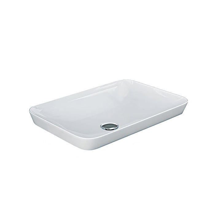 550*360*120mm FIE RAK Gloss White Vitreous China Variant Rectangle Semi-Inset Basin