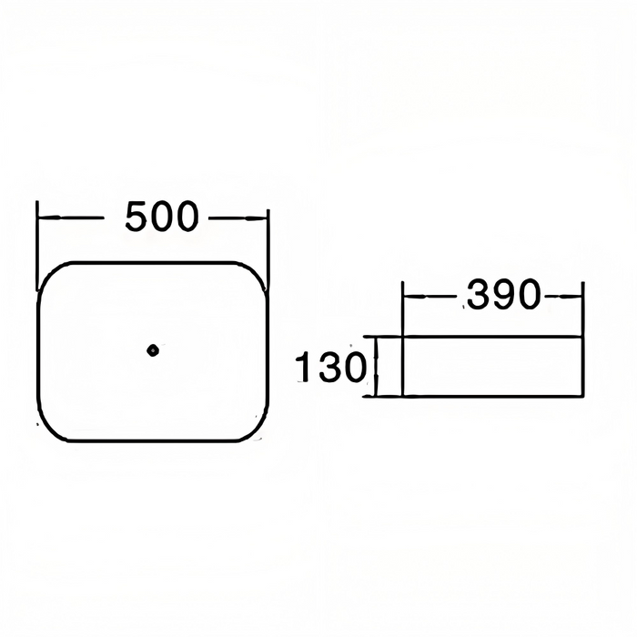 500*390*130mm Poseidon Carrara PA5039 Marble Ceramic Rectangle Above Counter Basin