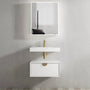 600-1500*460*250mm Moonlight Bathroom Polyurethane White Satin Moisture Resistant Plywood Hung Cabinet Only Wall Hung Vanity