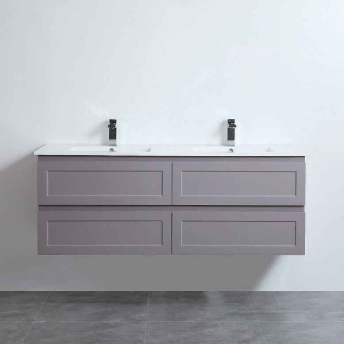600-1500*460*560mm Matt Grey Bathroom Vanity Wall Hung Cabinet Only and Ceramic/Stone Top Available