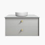 900*460*550mm Boston Light Grey High Moisture Resistant Plywood/Polyurethane Wall Hung Vanity - HD reno