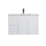 900-1500*460mm Acacia Matte White Bathroom Vanity Wall Hung Left/Right Drawers Cabinet Only and Ceramic/Stone Top Available - HD reno
