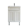 600-750*460mm Acacia Matte White Bathroom Vanity Freestanding With Kickboard Left/Right Drawers Cabinet Only and Ceramic/Stone Top Available - HD reno