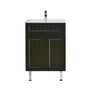 600-750*460mm Acacia Matte Black Bathroom Vanity Freestanding With Legs Left/Right Drawers Cabinet Only and Ceramic/Stone Top Available - HD reno