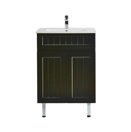 600-750*460mm Acacia Matte Black Bathroom Vanity Freestanding With Kickboard Left/Right Drawers Cabinet Only and Ceramic/Stone Top Available - HD reno