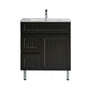 600-750*460mm Acacia Matte Black Bathroom Vanity Freestanding With Kickboard Left/Right Drawers Cabinet Only and Ceramic/Stone Top Available - HD reno