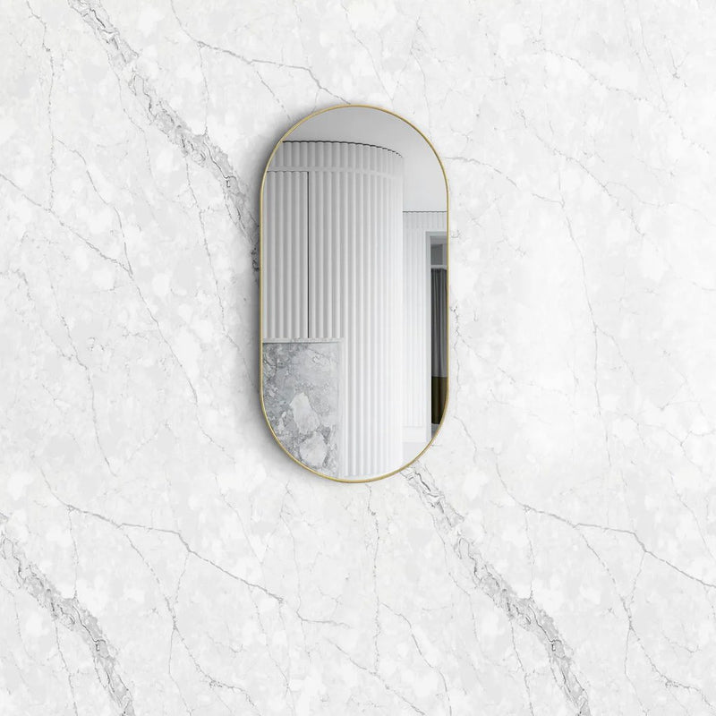 900/1200*450/600*30mm Otti Noosa Brush Gold Framed Copper-free Oval Pencil Edge Mirror Only