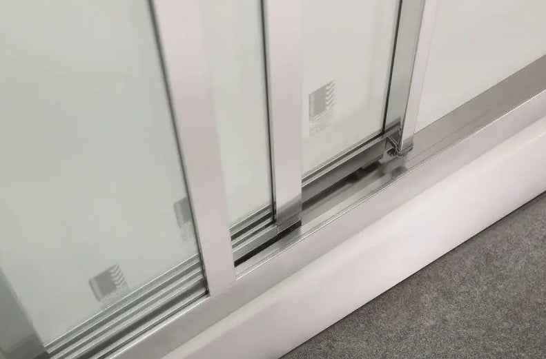830-1030mm 6mm Tempered Glass L Shape 3 Panels Sliding Door Chrome Framed Shower Screens