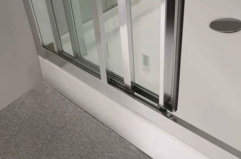 830-1030mm 6mm Tempered Glass L Shape 3 Panels Sliding Door Chrome Framed Shower Screens