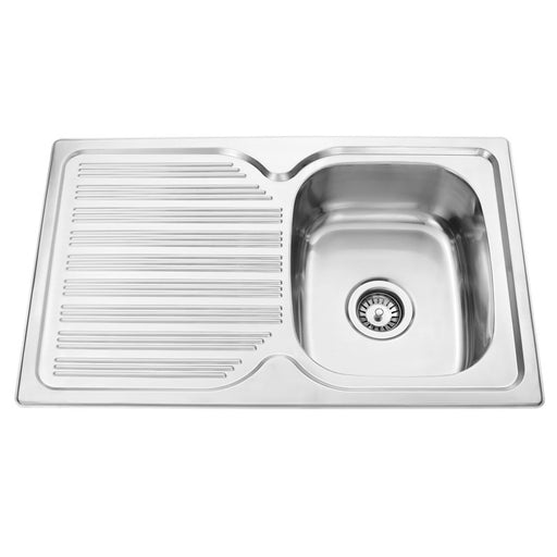 1000*450*235mm BK 304 Stainless Steel Chrome Square Top Mount Single Bowl Laundry Kitchen Sink - HD reno