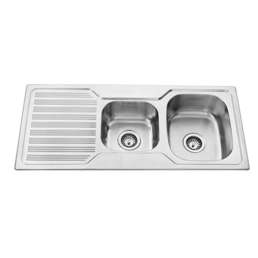 1080*480*170mm BK Traditionell 304 Stainless Steel Square Top Mount 1 and 3/4 Bowl Wirh Drainer Laundry Kitchen Sink - HD reno