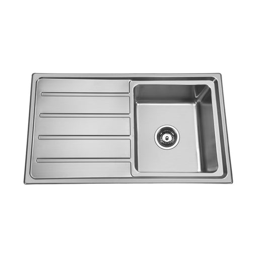 860*500*200mm BK Traditionell 304 Stainless Steel Chrome Square Top Mount Single Bowl Laundry Kitchen Sink - HD reno