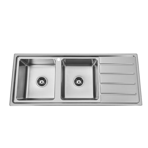 1200*500*200mm BK Traditionell 304 Stainless Steel Square Top Mount Wirh Drainer Laundry Kitchen Sink - HD reno