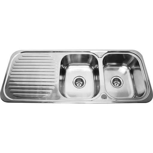 1180*480*170mm Traditionell 304 Stainless Steel Square Top Mount Wirh Drainer Laundry Kitchen Sink - HD reno