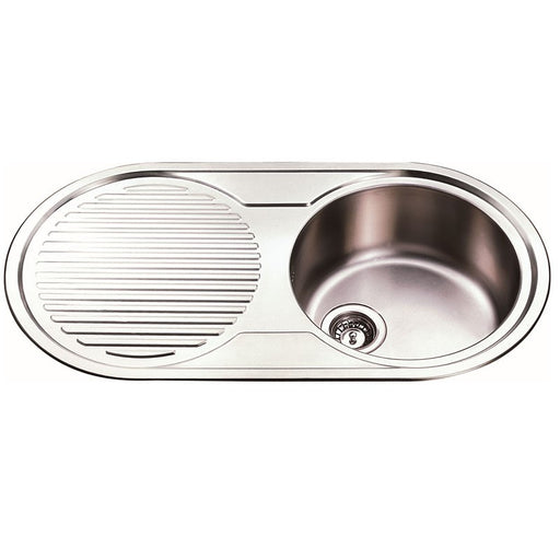 915*485*200mm Traditionell 304 Stainless Steel Round Top Mount Wirh Drainer Laundry Kitchen Sink - HD reno